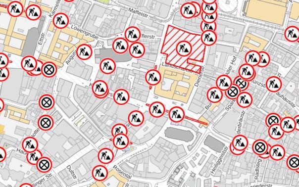 Infos für Münchner Straßenverkehr: Neue "Servicekarte Baustellen" ist online