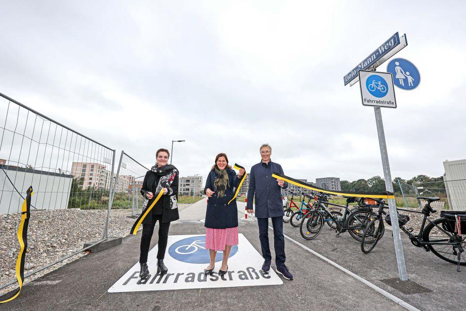 Erste reine Fahrradstraße Münchens in Freiham eröffnet